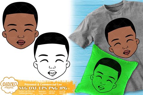 Black Boy Svg 1 Cute Afro Boy Svg Silhouette Svg Didiko Designs