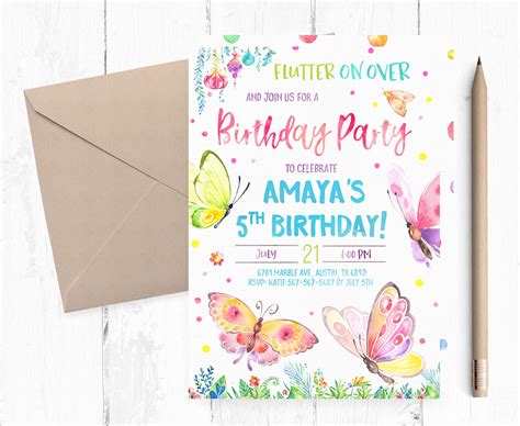 47 Butterfly Party Invites Png Us Invitation Template