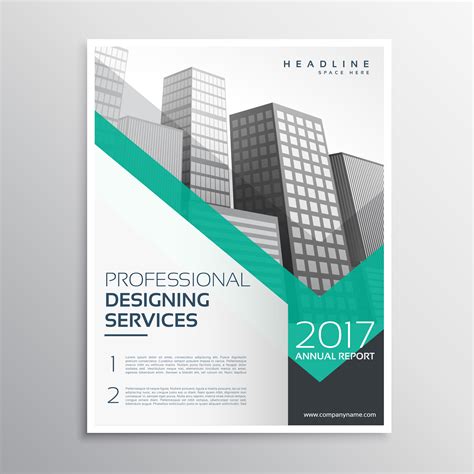 Professional Brochure Or Leaflet Template Design With Buildings