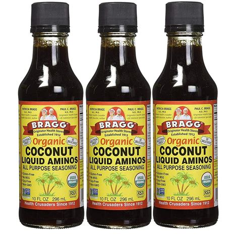 3 Pack Bragg Organic Coconut Liquid Aminos All Purpose Seasoning 10