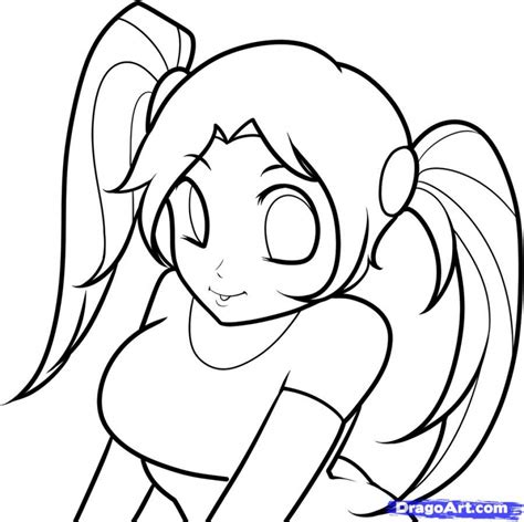 Cute Drawings Anime Easy Cute Anime Girl Drawing At Getdrawings 90216
