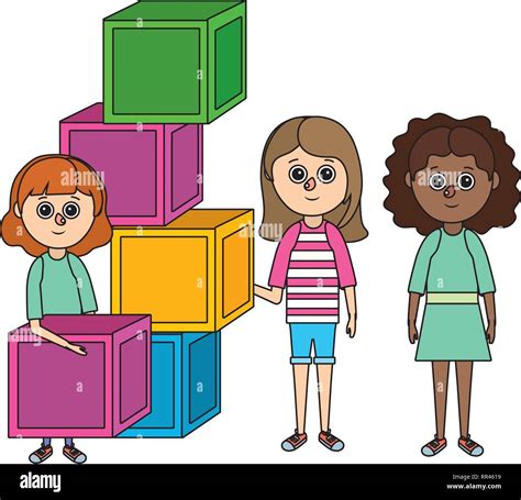 School Girls Cartoon Stock Vector Image And Art Alamy