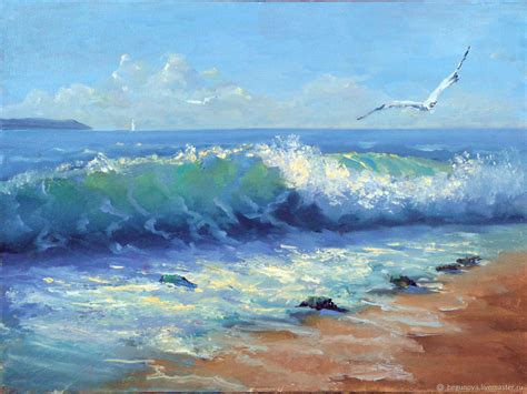 Oil painting sea wave seascape oil painting купить на Ярмарке