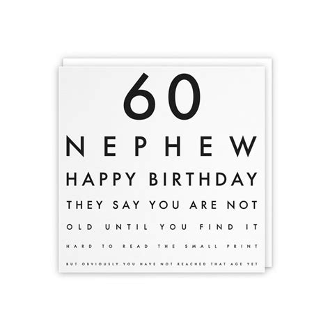 Nephew 60th Humorous Birthday Card 60 Nephew Happy Etsy Uk In 2022