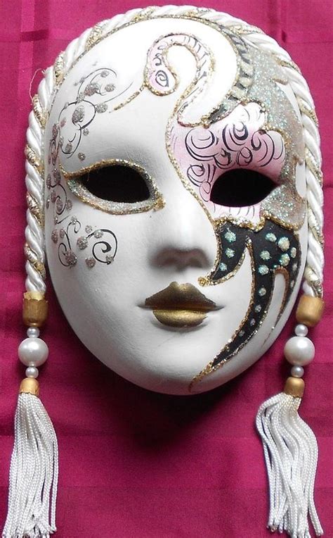 White Masquerade Mask Venetian Masquerade Masks Carnival Of Venice