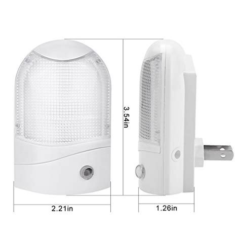 Le Pack Of 2 Units 6 Led Night Light With Dusk To Dawn