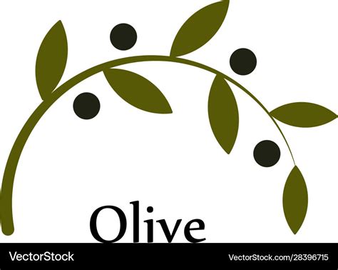 Isolated Green Olive Branch Logo Olive Oil Vector Image