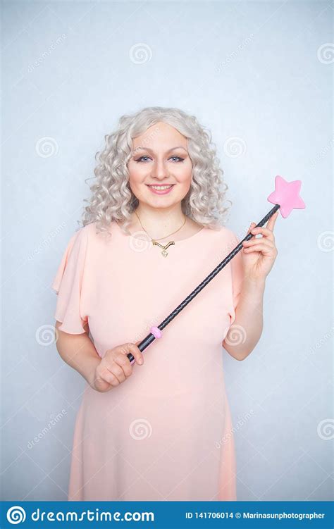 Kinky Pretty Woman With Pink Star Riding Crop Cute Blonde Woman Holds