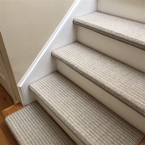 Rustic Charm Soft Taupe 100% Wool True Bullnose™ Padded Carpet Stair ...
