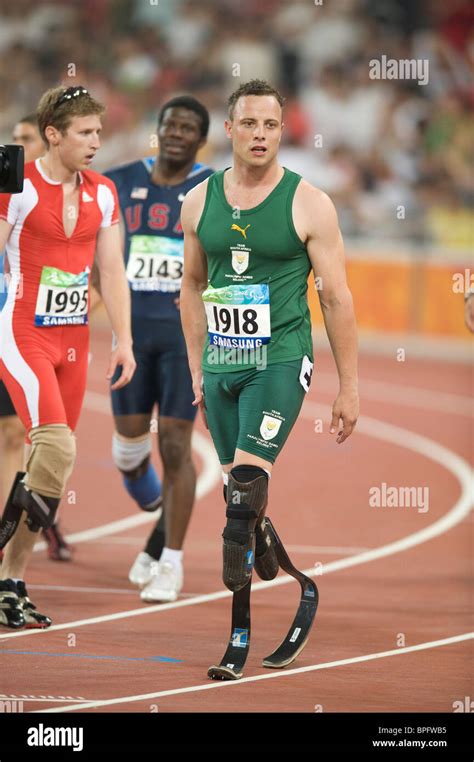 Double Amputee Oscar Pistorius Of South Africa 1918 After Winning His