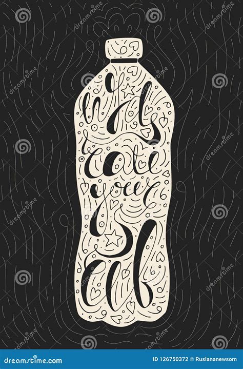 Vintage Hydrate Yourself Typography Poster Simple Artsy Vector Bottle