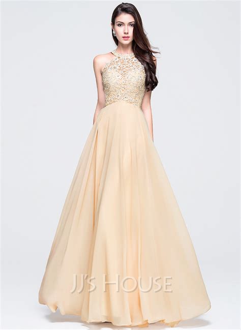 a line princess scoop neck floor length chiffon prom dresses with beading 018070353 jj s house