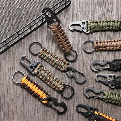 Camping Carabiner Edc Tool Military Paracord Cord Rope Emergency Knot