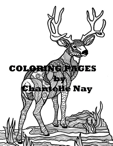 Deer Coloring Page Adult Coloring Picture Animals Etsy