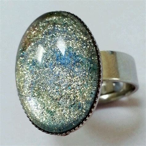 Glalaxy Ring Nebula Ring Galaxy Cobachon Ring Starry Night Etsy UK