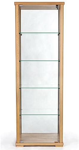 Glass Curio Cabinet Display Natural Hornbeam Wood 235w