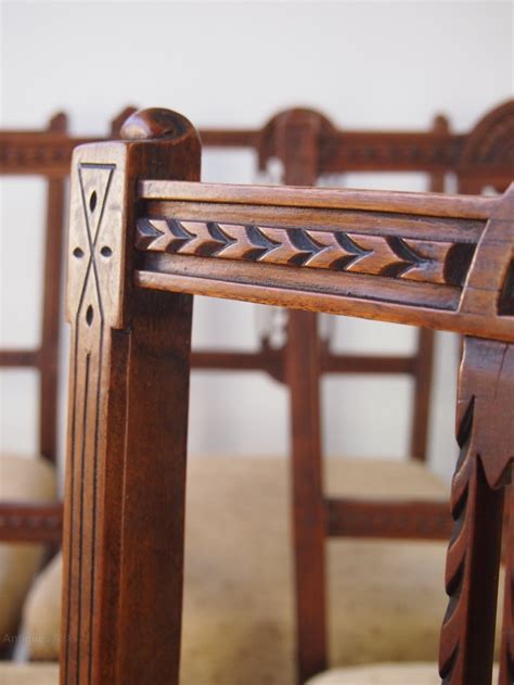 Set 6 Edwardian Walnut Dining Chairs Antiques Atlas