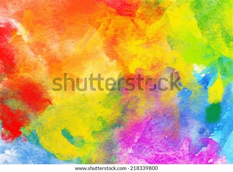 Artistic Rainbow Colors Splash Watercolor Background Stock Photo Edit