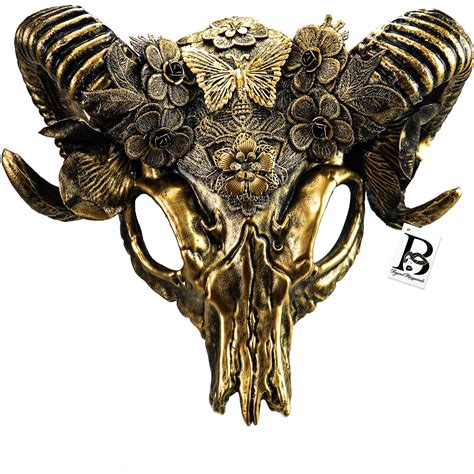 Gold Goat Ram Horns Masquerade Masks Face Mask Usa Free Shipping