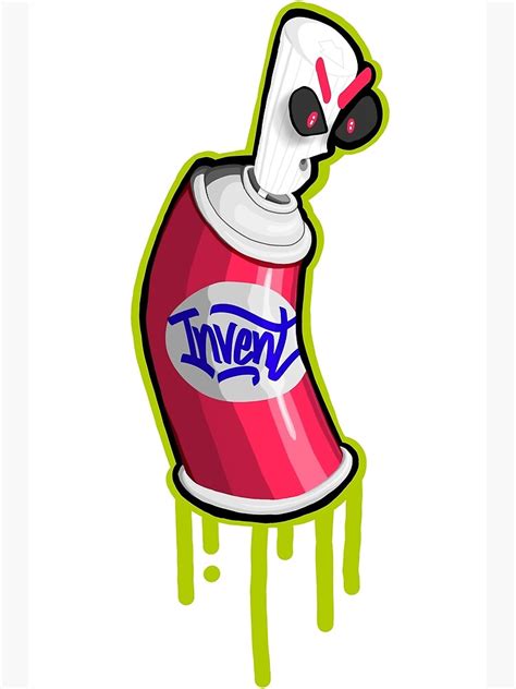 Graffiti Spray Can Character Invent Custom Street Art Poster By