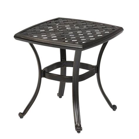 Hampton Bay Belcourt Metal Square Outdoor Side Table D11334 Ts The