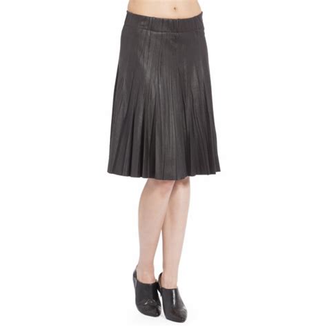 Femmes Knee Length Pleated Skirt Black Departments From Malini Uk