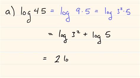 23 Write Each Logarithm In Terms Of Log3 And Log5 A Log 45 B Log
