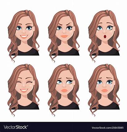Expressions Face Realtor Woman Vector Royalty