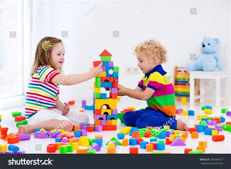 Happy Preschool Age Children Play Colorful Stock Photo Edit Now 458346577