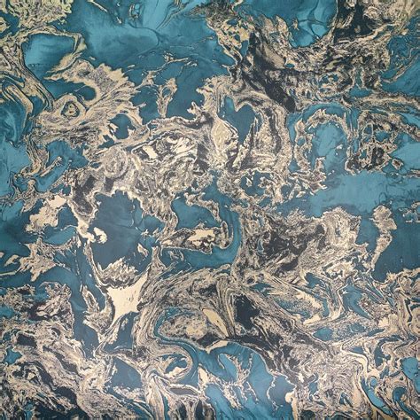 Liquid Marble Teal Gold 6363 Wallpaper Sales Marble