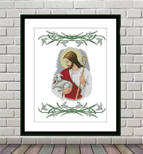 Jesus Easter Counted Cross Stitch Pattern Easter Catholic Etsy