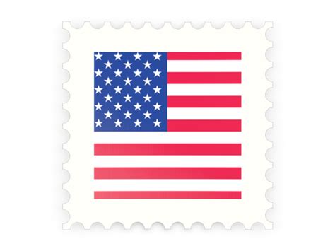 Postage Stamp Icon Illustration Of Flag Of United States Of America