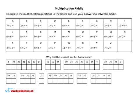 Multiplication Codebreaker Riddles Ks2 Maths Worksheets Teaching