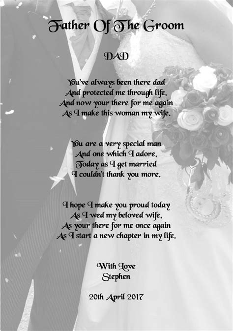 We did not find results for: Wedding Day Thank You Gift, Father Of The Groom Poem A5 ...