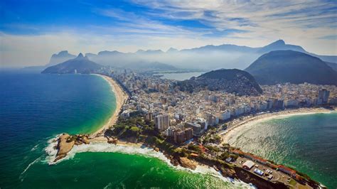 Fond Décran Brésil Rio De Janeiro Copacabana Plage Montagnes