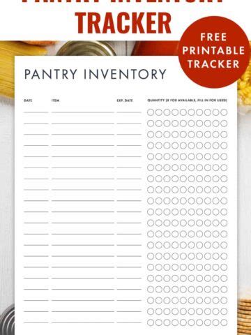 Free Printable Pantry Inventory Archives Pjs And Paint