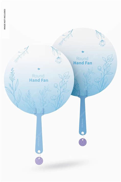 Premium Psd Round Hand Fans Mockup Front View