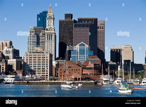 Boston Waterfront Skyline Stock Photo Alamy