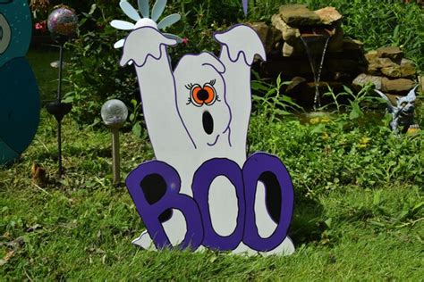 Halloween Boo Ghost Ghost Lawn Stake Halloween Yard Art Etsy