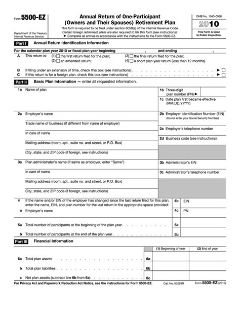 Form 5500 Ez Fill Out And Sign Printable Pdf Template Signnow