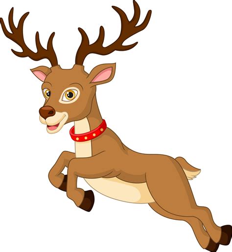 Cartoon Funny Christmas Reindeer Jumping On White Background 5113107