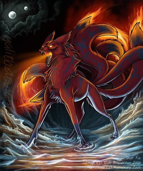 9tailed Kyuubi Kitsunes And Wolves Fan Art 30829244 Fanpop