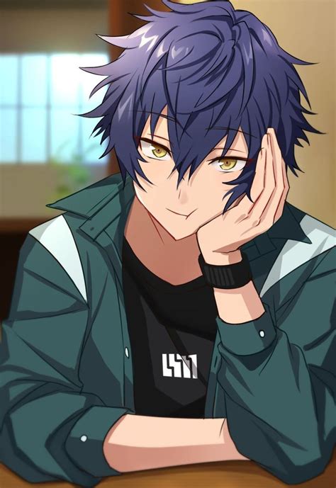 Twitter Blue Hair Anime Boy Anime Boy Smile Anime Blue Hair