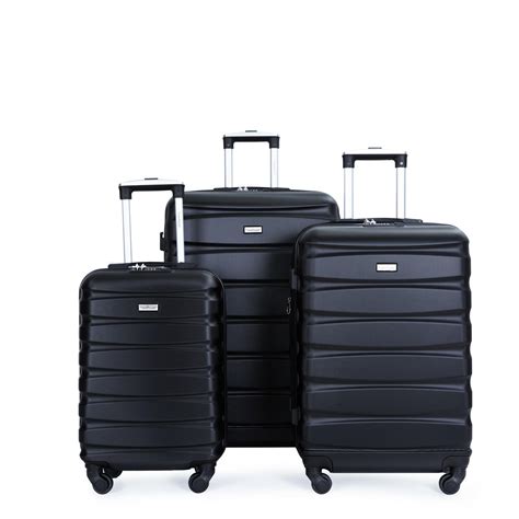 Ubesgoo 3 Piece Abs Luggage Sets Expandable Hardside Suitcase Set With