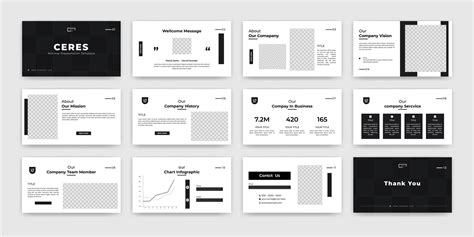 Minimalist Business Presentation Powerpoint Template Vector