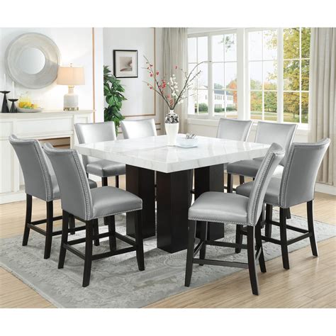 Steve Silver Camila 9 Piece Counter Height Dining Set With Marble Top Godby Home Furnishings
