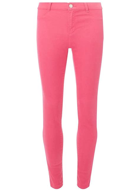bright pink ‘frankie ankle grazer jeggings socks and jeans pink pants dorothy perkins