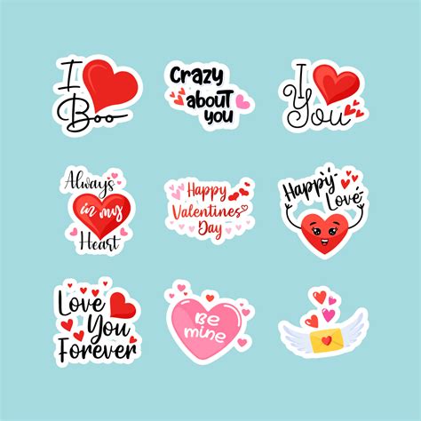 Cute Love Stickers Free Vector Download Frebers