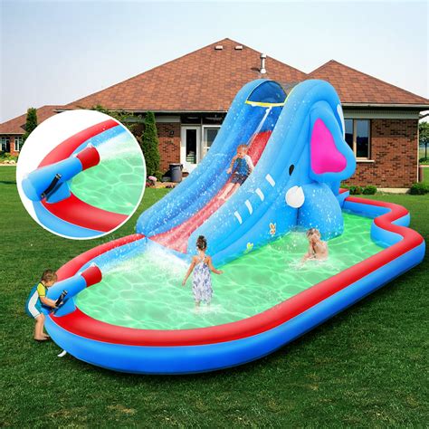 Inflatable Pool Water Slides Kids Outdoor Inflatable Bouncers House W