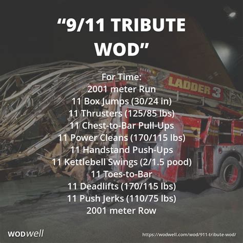 911 Tribute Workout Memorial Wod Wodwell Wod Crossfit Crossfit